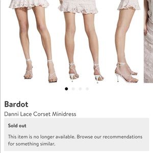 Sold out in stores! Bardot Danni Lace Corset Minidress. XL (runs small)